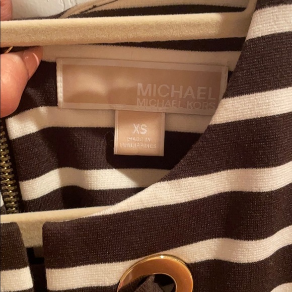 Michael Kors Striped Dress with Gold Detail - Picture 6 of 6